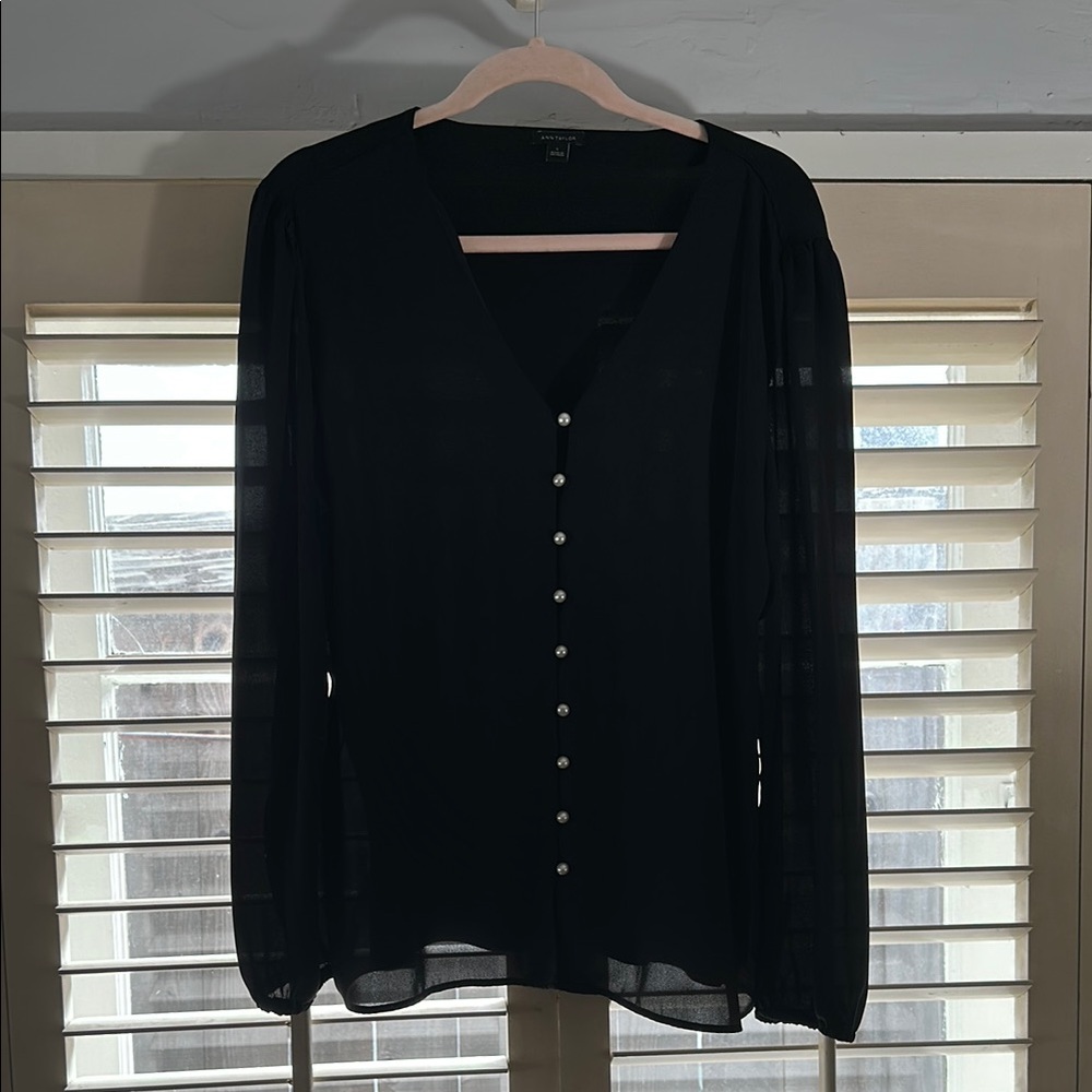 Black Button-Up Blouse